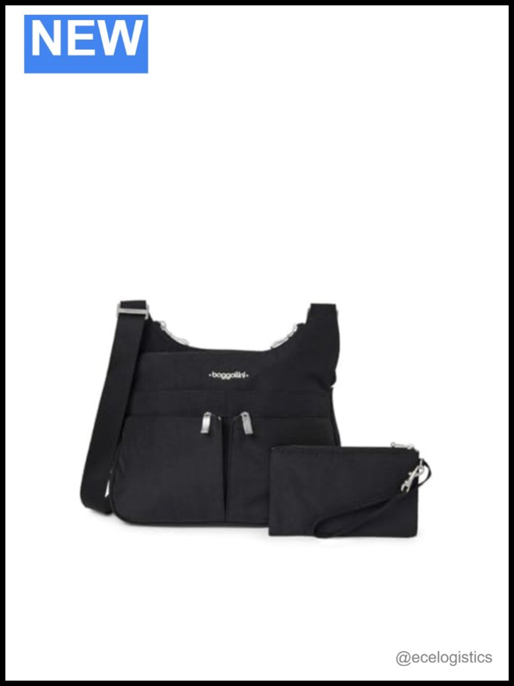 Lightweight Water-resistant Nylon Travel Crossbody Bag with RFID Wristlet,